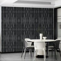 Geometric design charcoal wallpaper for living rooms

