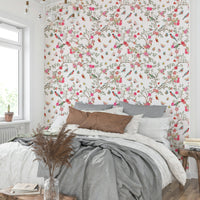 Charming Aviary wallpaper for a dining room.

