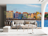 Charming Harborfront Buildings Wall Mural