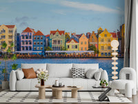 Charming Harborfront Buildings Wall Mural