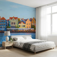Charming Harborfront Buildings Wall Mural