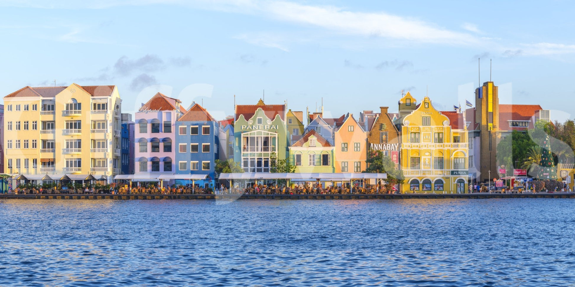 Charming Harborfront Buildings Wall Mural