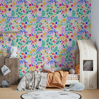 This wallpaper is suitable for a child's room, a living room, or a creative space.
