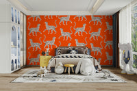 Statement wall mural with cheetah pattern

