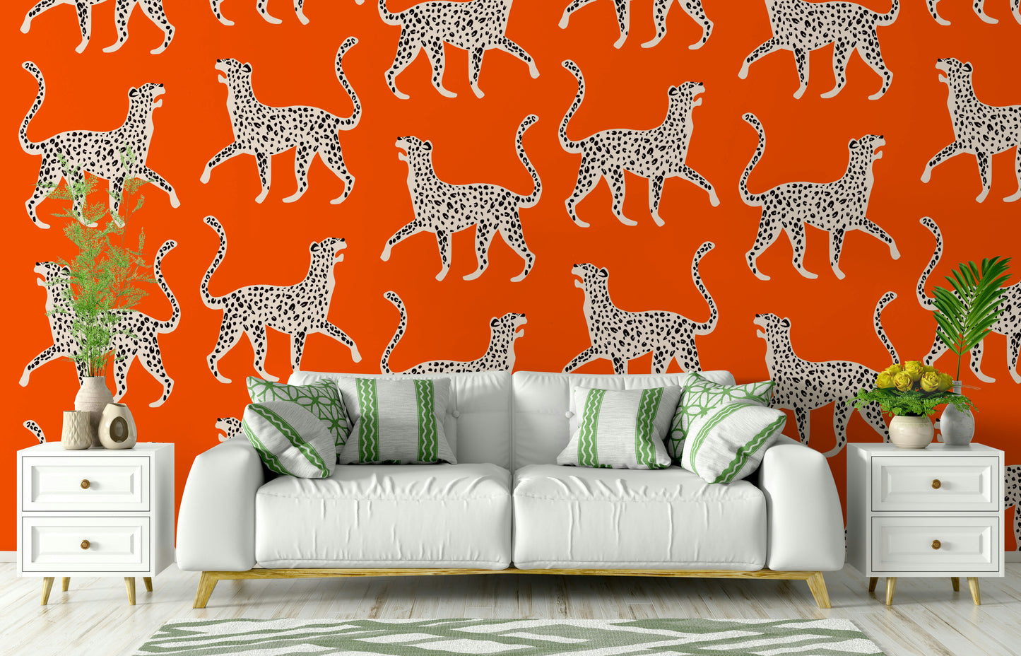 Animal print mural with cheetah accents

