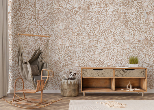 Modern cheetah print wallpaper adds a fierce touch to walls.
