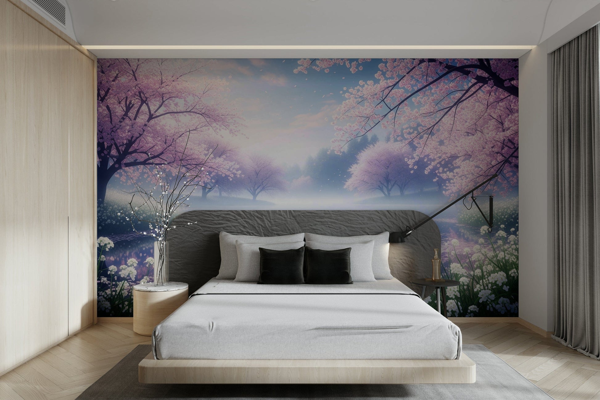 The wallpaper for walls being admired in a home.