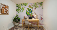 Cherry Blossom Parrots Wall Mural
