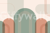 Mid-century style arch wallpaper

