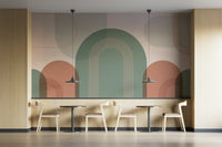 Minimalist arch curves wall covering

