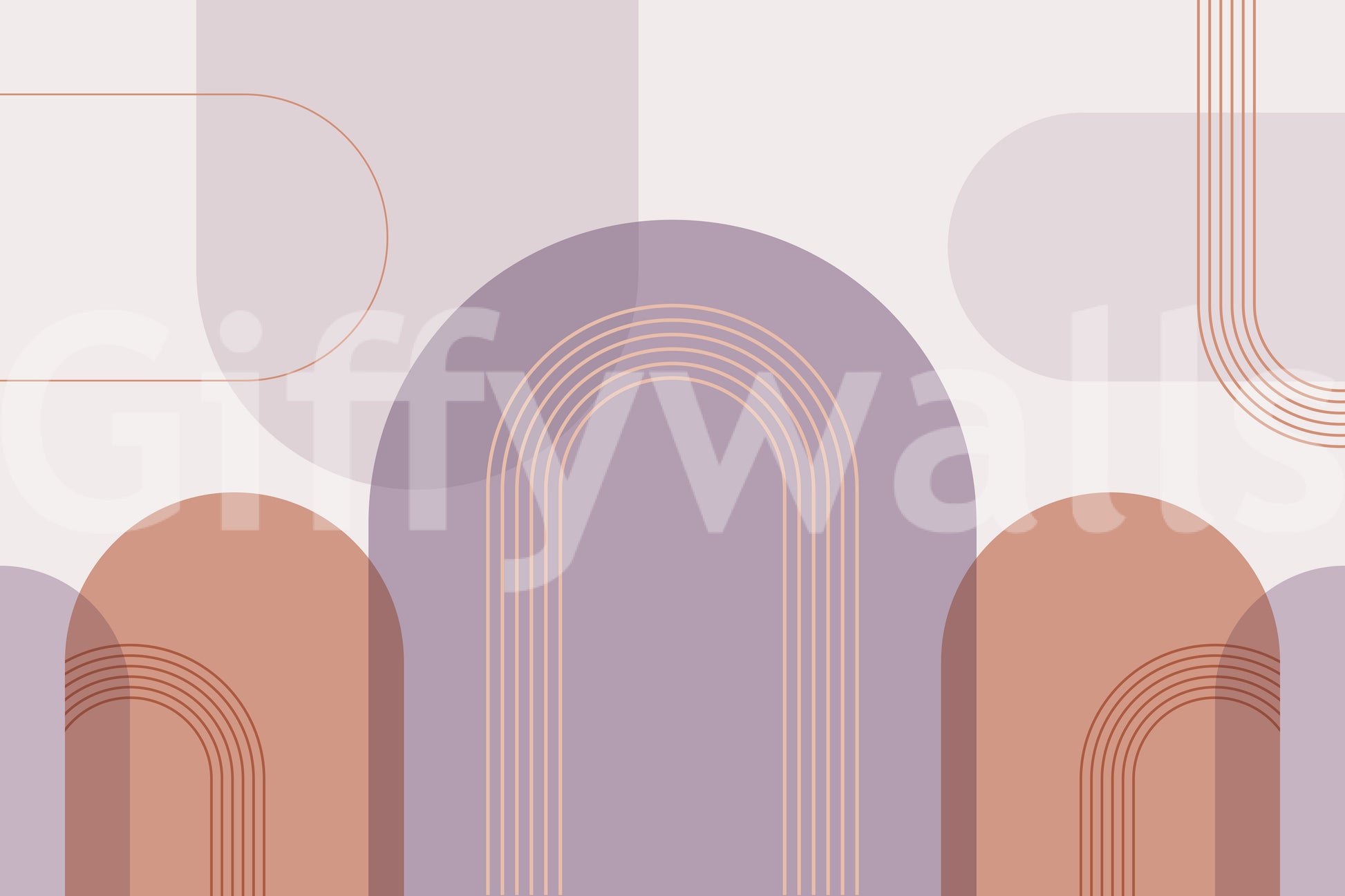 Peach and lavender archway wall decor

