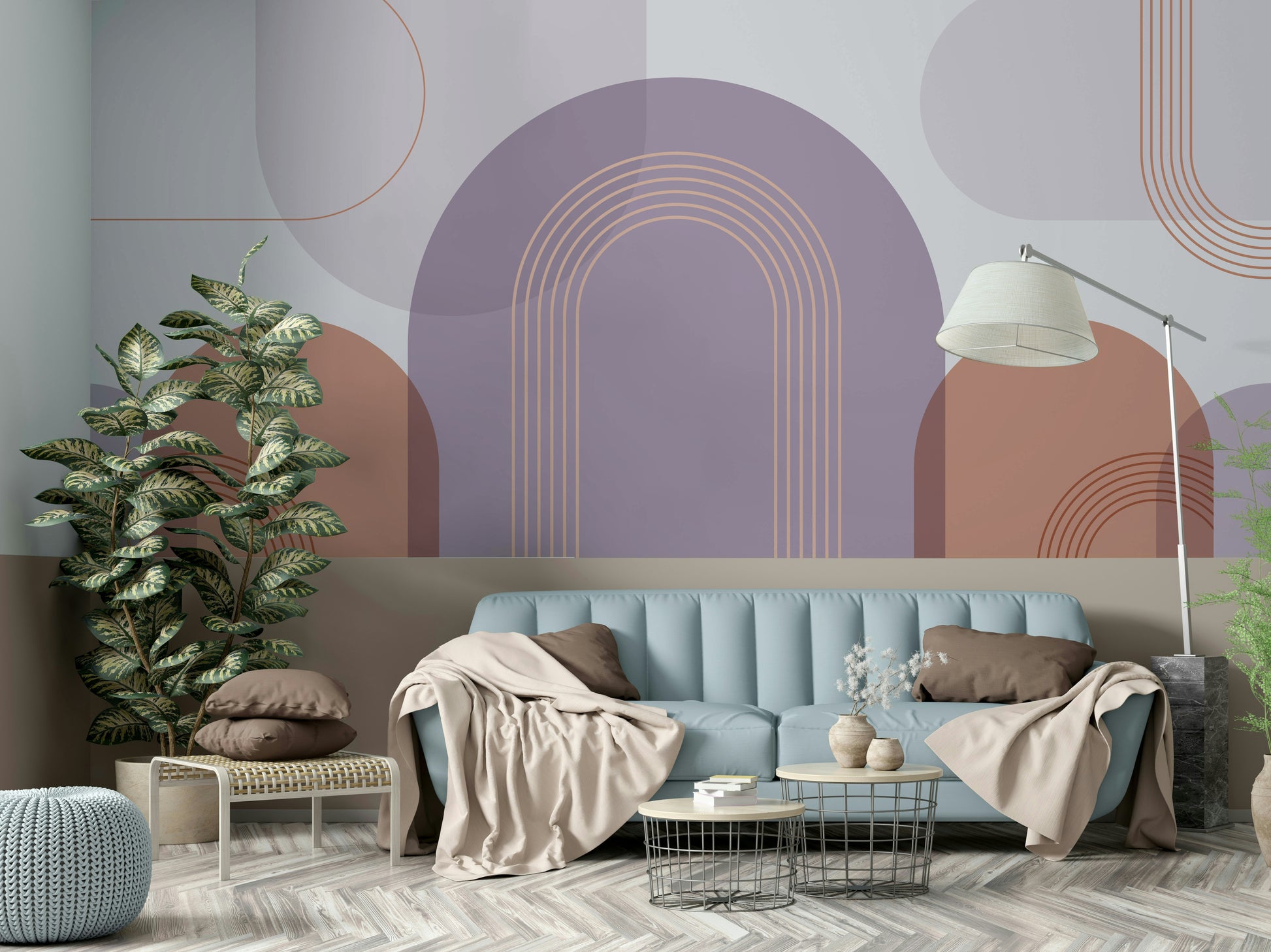 Minimalist archway wallpaper mural

