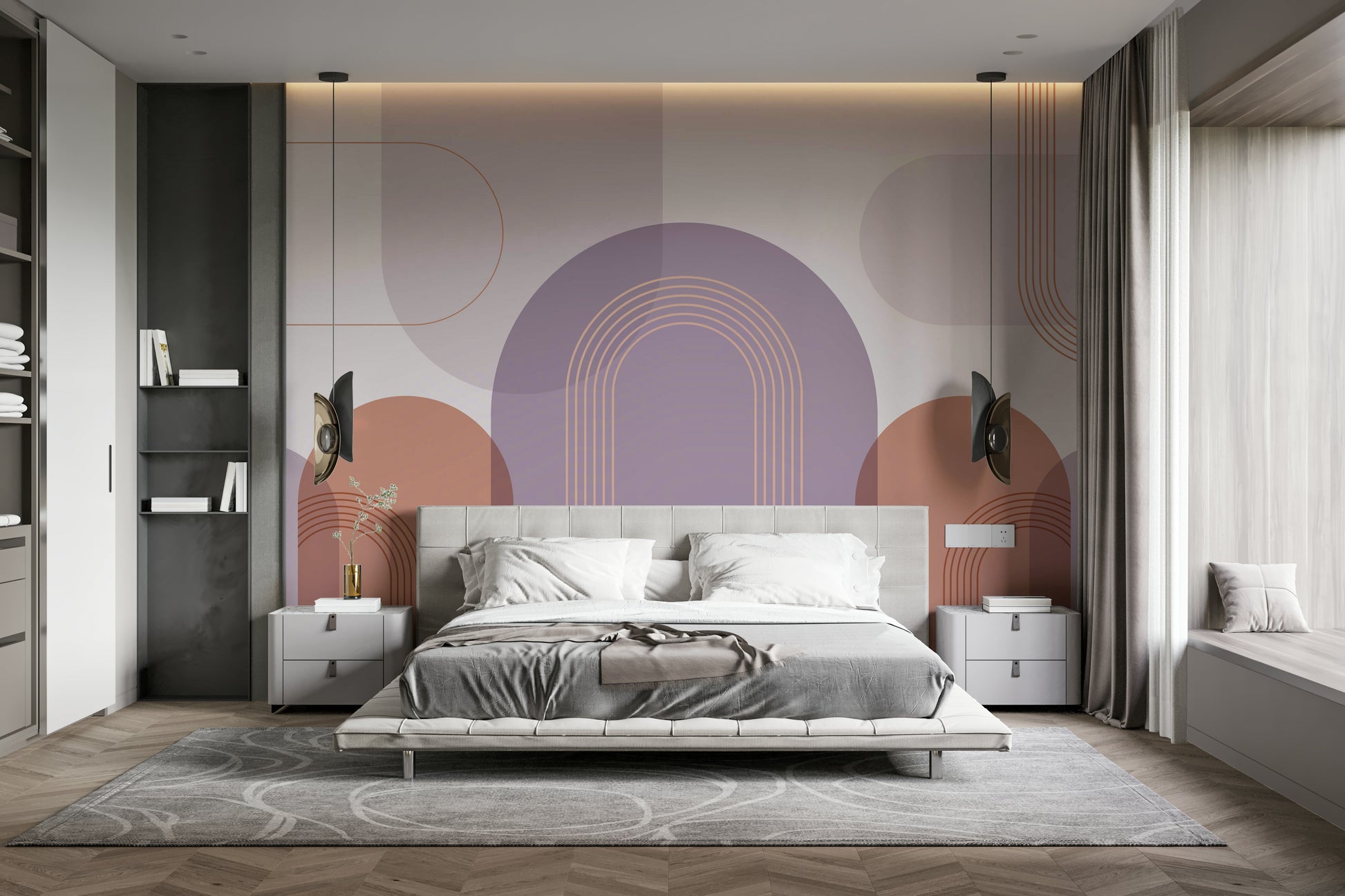 Chic arch pattern wallpaper for walls

