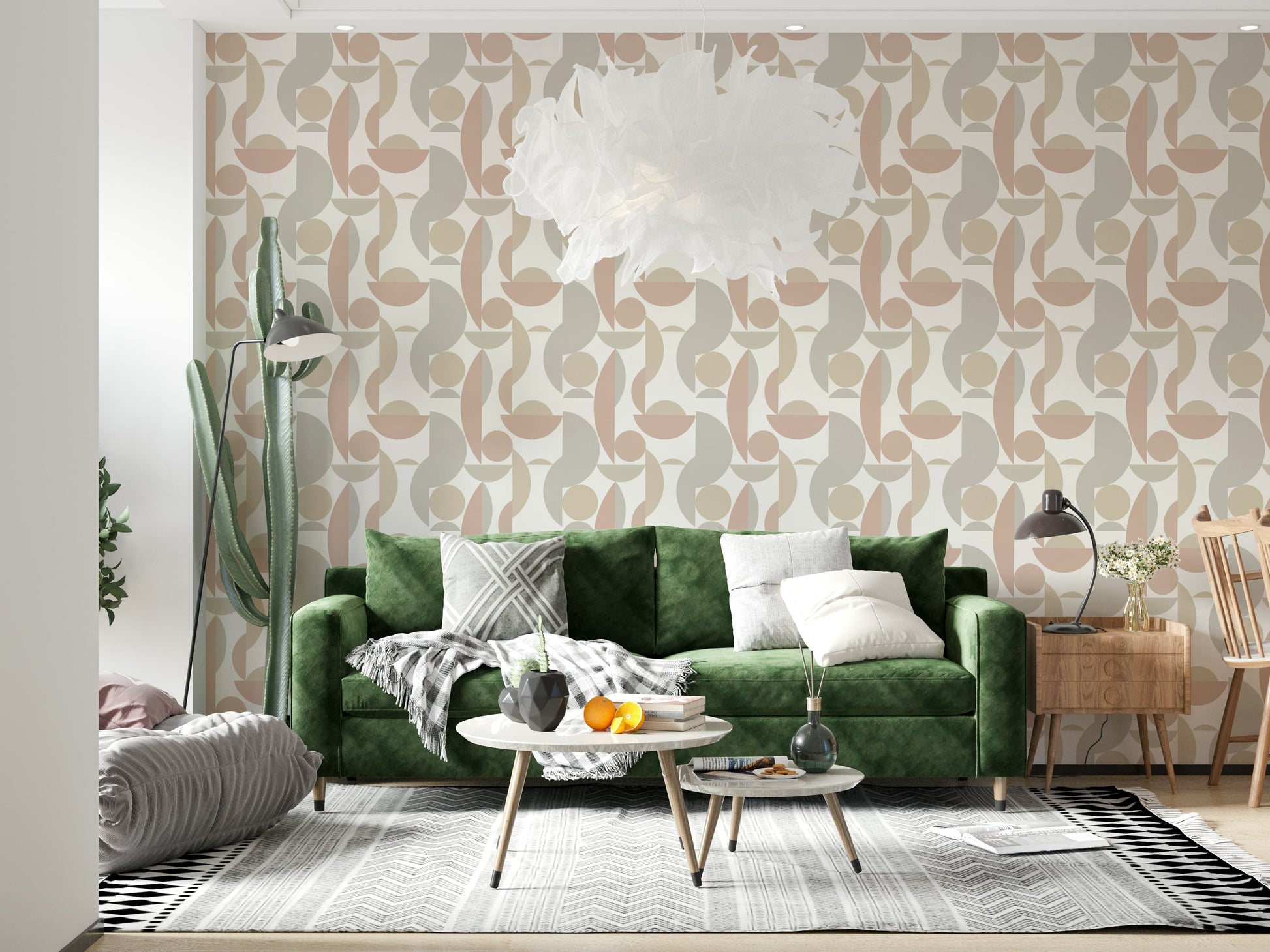 Neutral Geo Chic wallpaper sophisticated contemporary design gentle colors.
