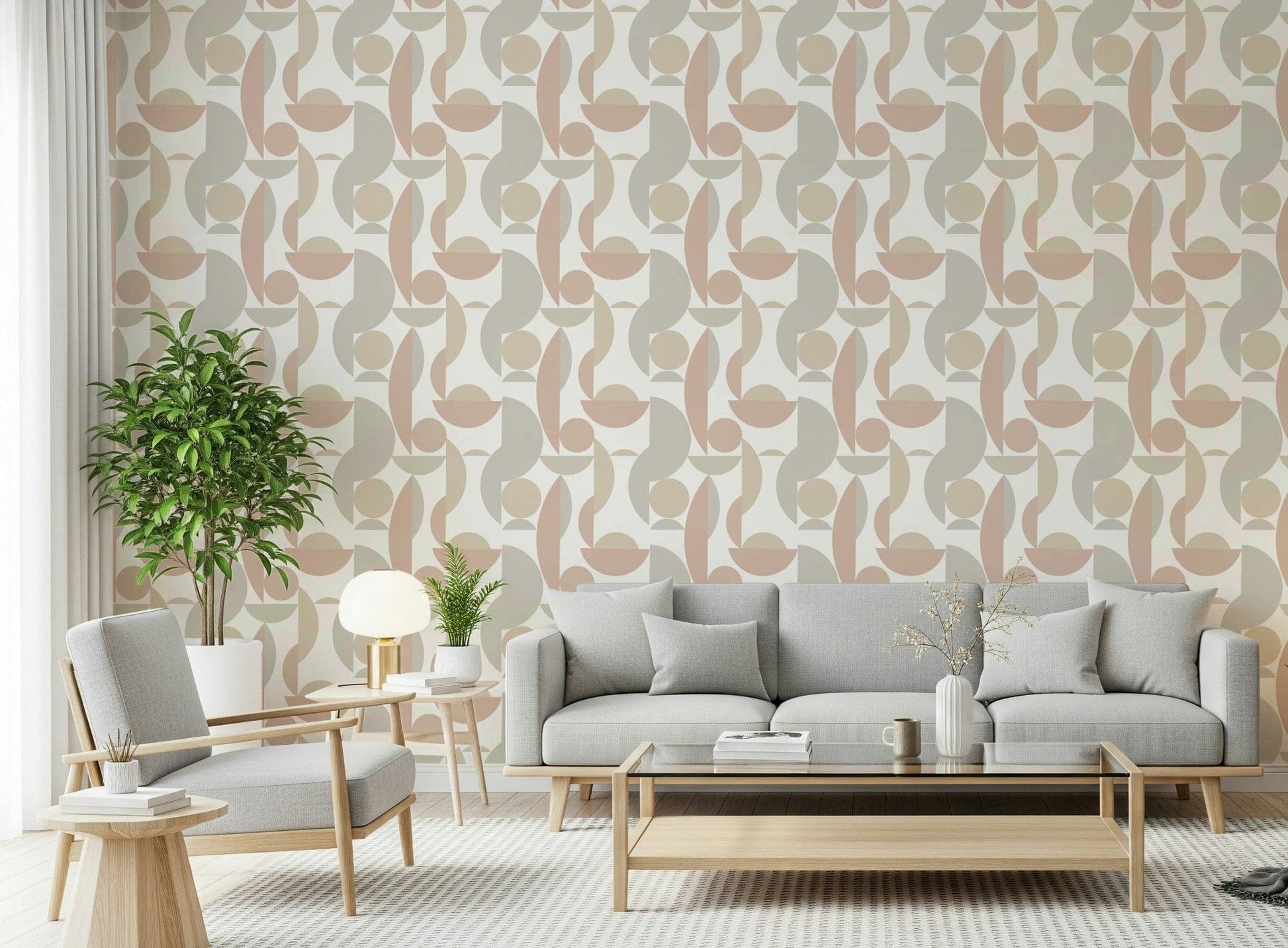 Wall mural Neutral Geo Chic muted tones stylish geometric pattern.