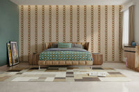 The colors are gentle and cool, with a neutral, gray and beige palette.

