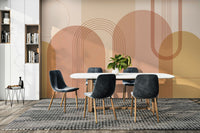 Earthy palette abstract arch mural

