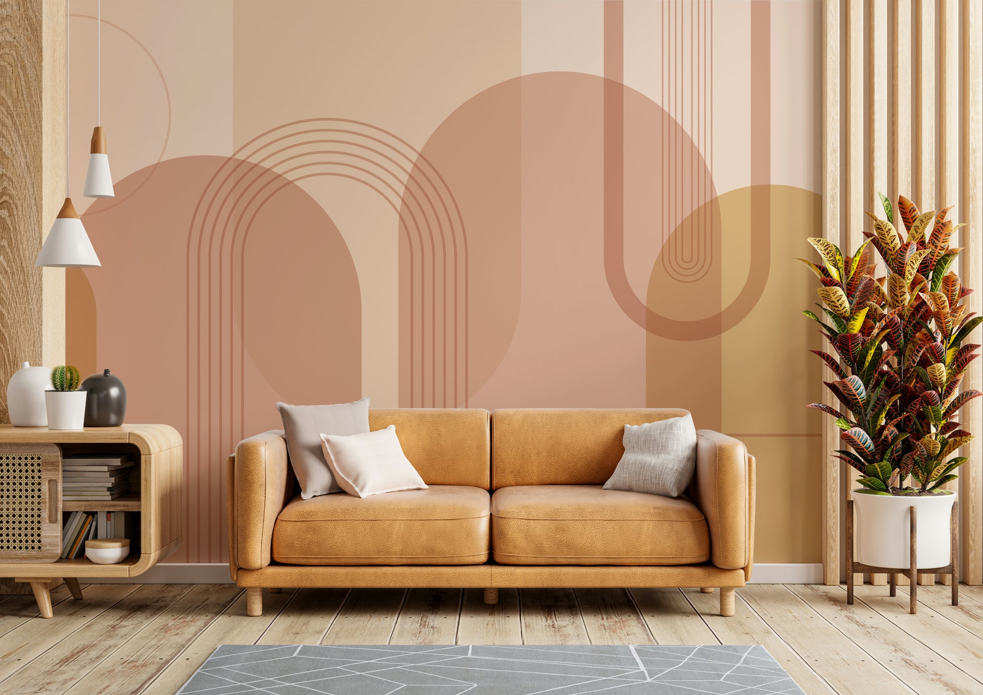 Retro arches in warm peach hues

