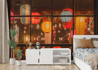 Ambient lantern design for wallpaper mural

