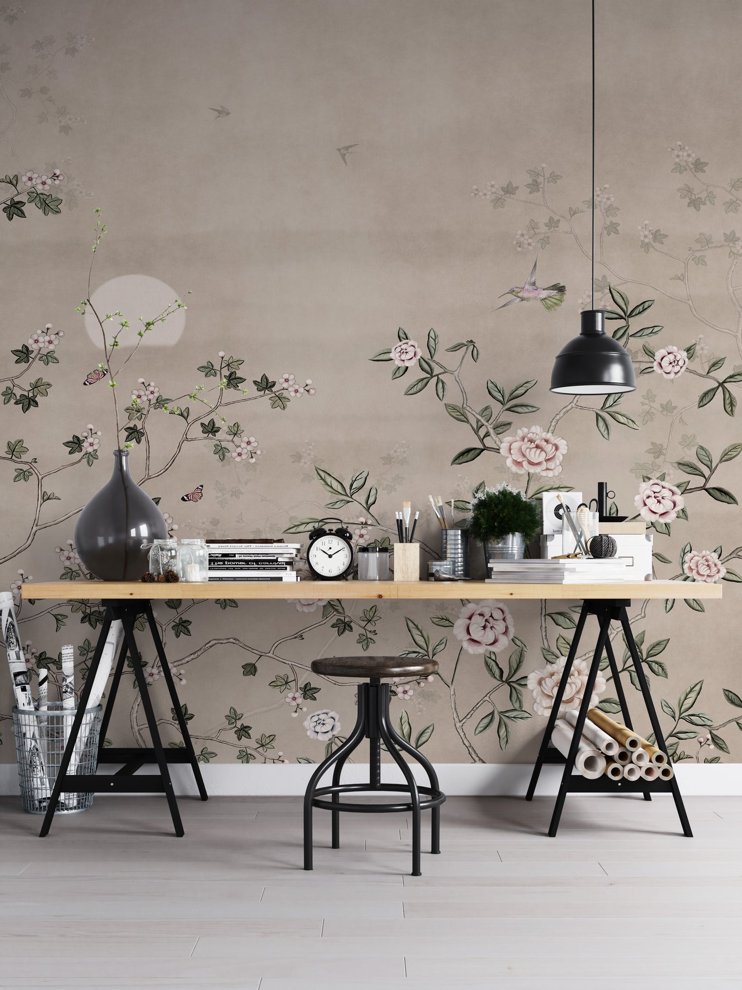 Chinoiserie Floral Botanical Wall Mural