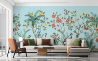 Chinoiserie garden-inspired wallpaper
