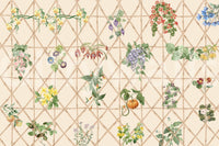 Minimal lounge with chinoiserie wall mural, soft color accents