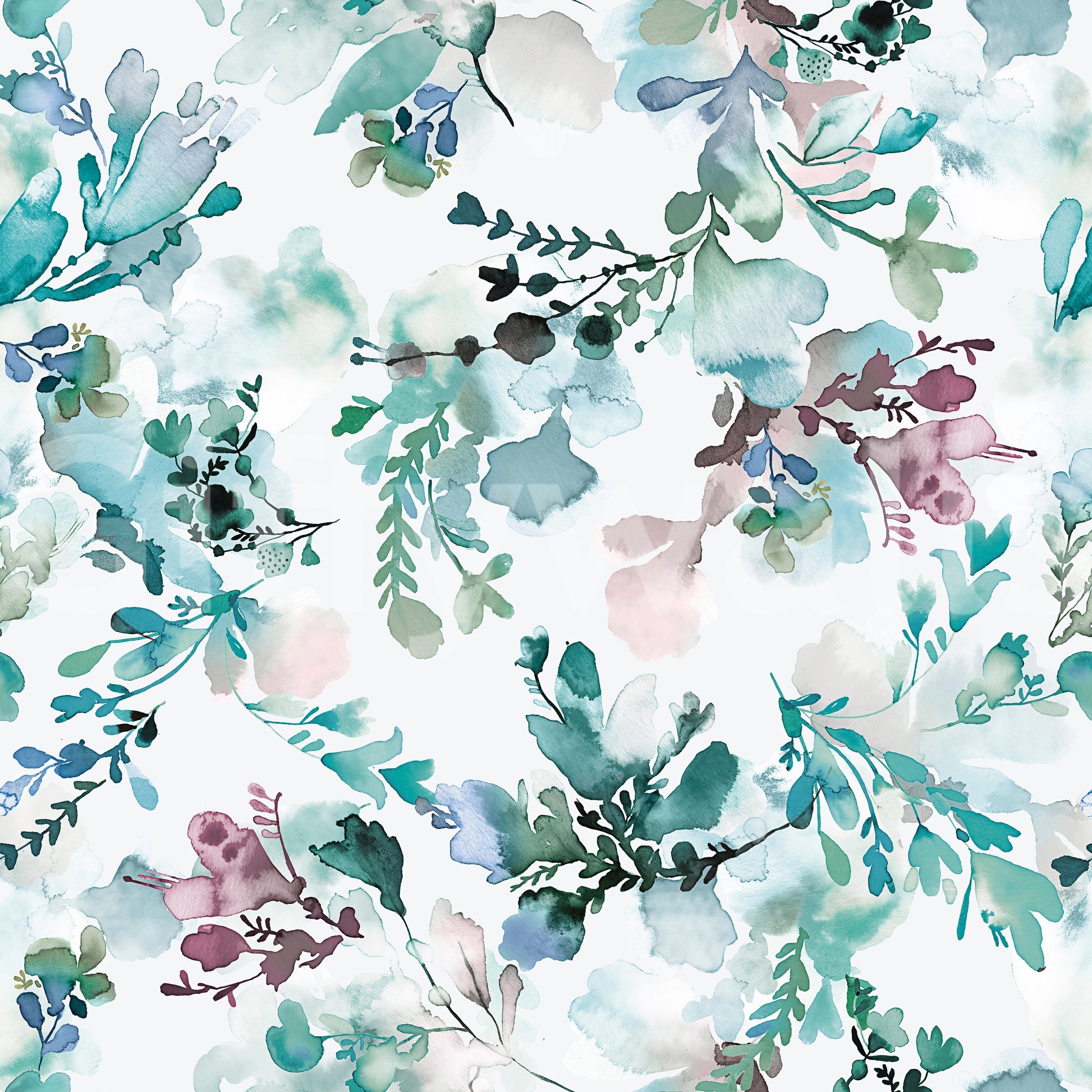 Luxurious wall décor with watercolor flower design

