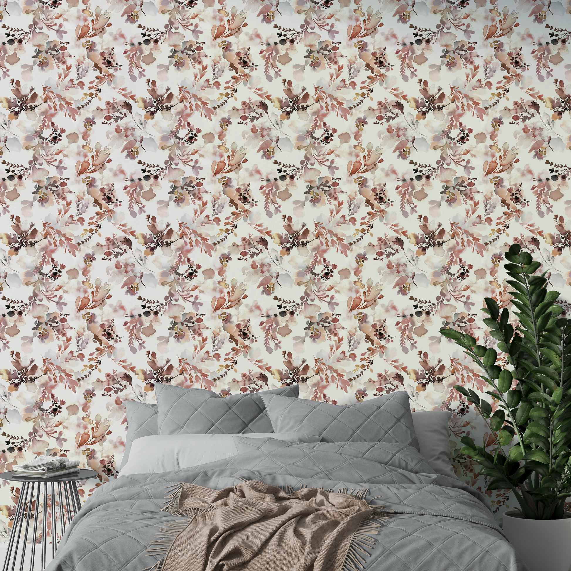Soft watercolor chinoiserie flowers for walls


