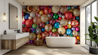Red and gold bauble wallpaper for walls

