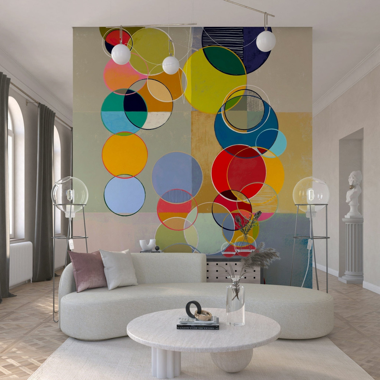 Chromatic Circles Wall Mural