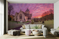 A contemplative dawn scene wallpaper mural for a feature wall.

