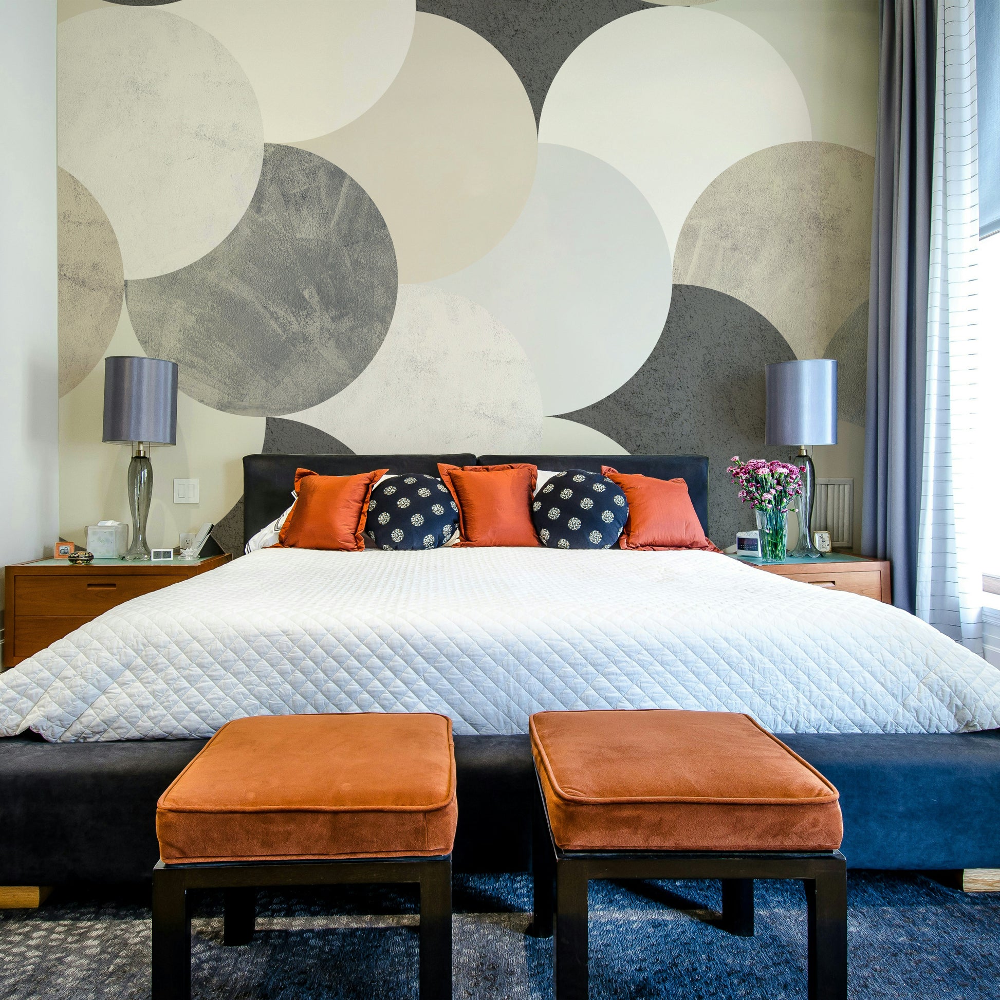 Abstract circle mural for walls

