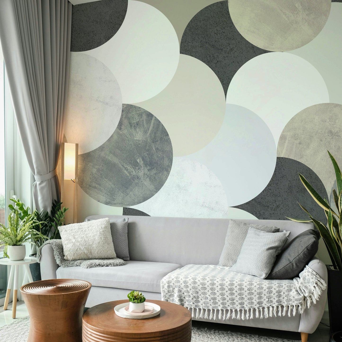 Balanced tone circle wall mural

