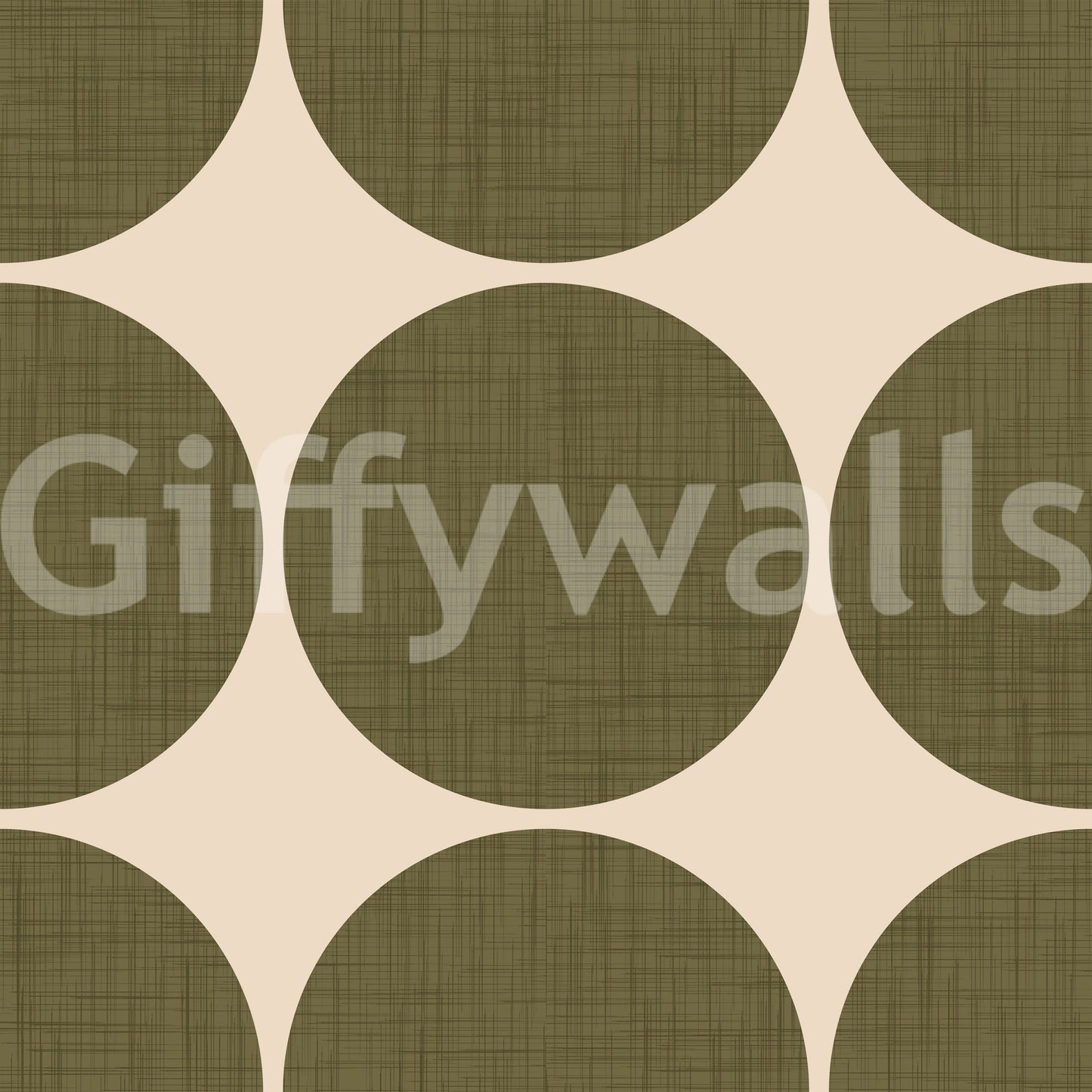 Graphic wallpaper design showcasing large textured circles in a natural, earthy palette