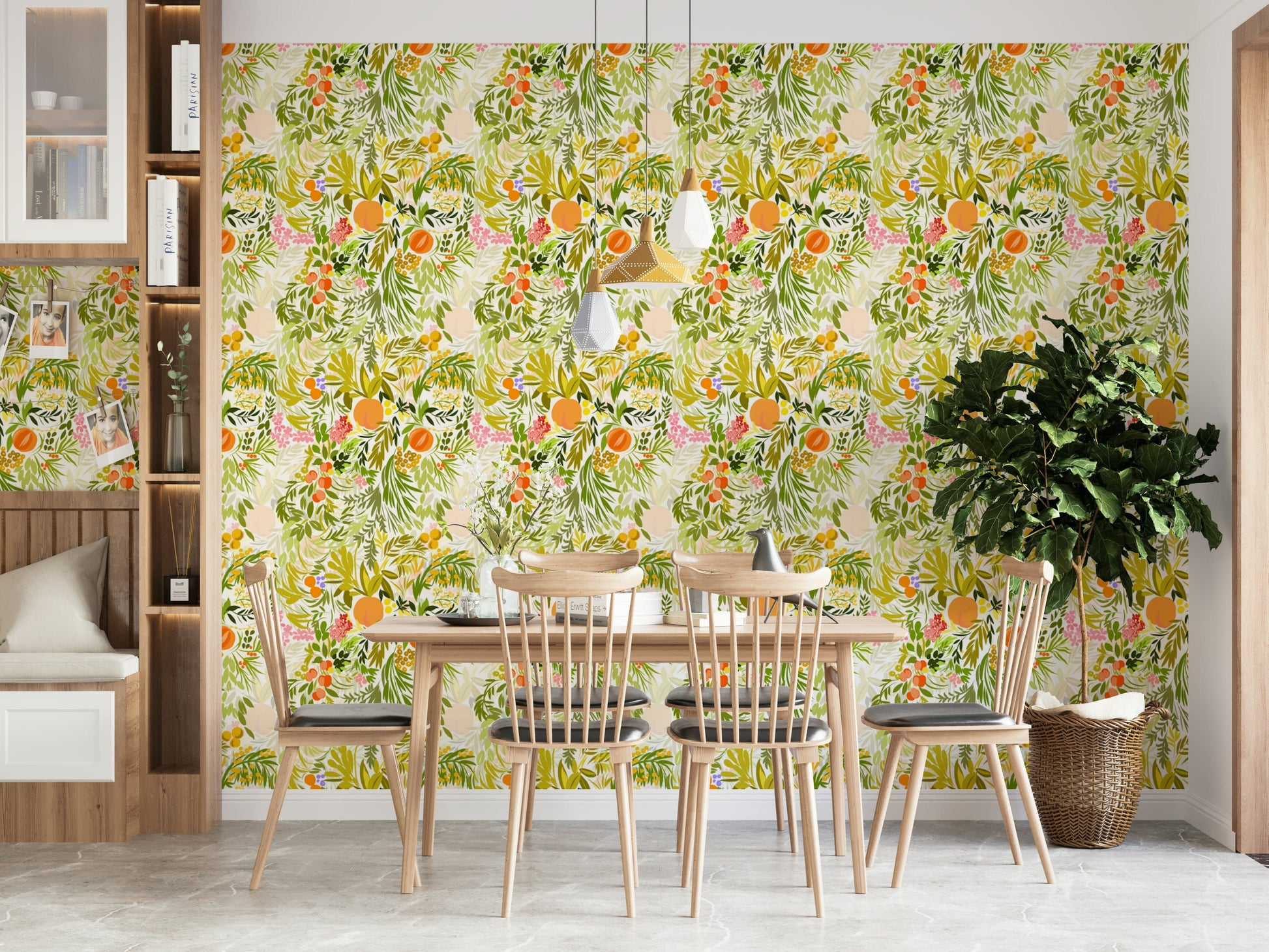 Citrus Bloom lively mural wallpaper

