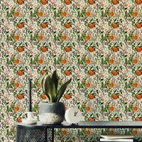 Botanical Orange Motif botanical wall mural

