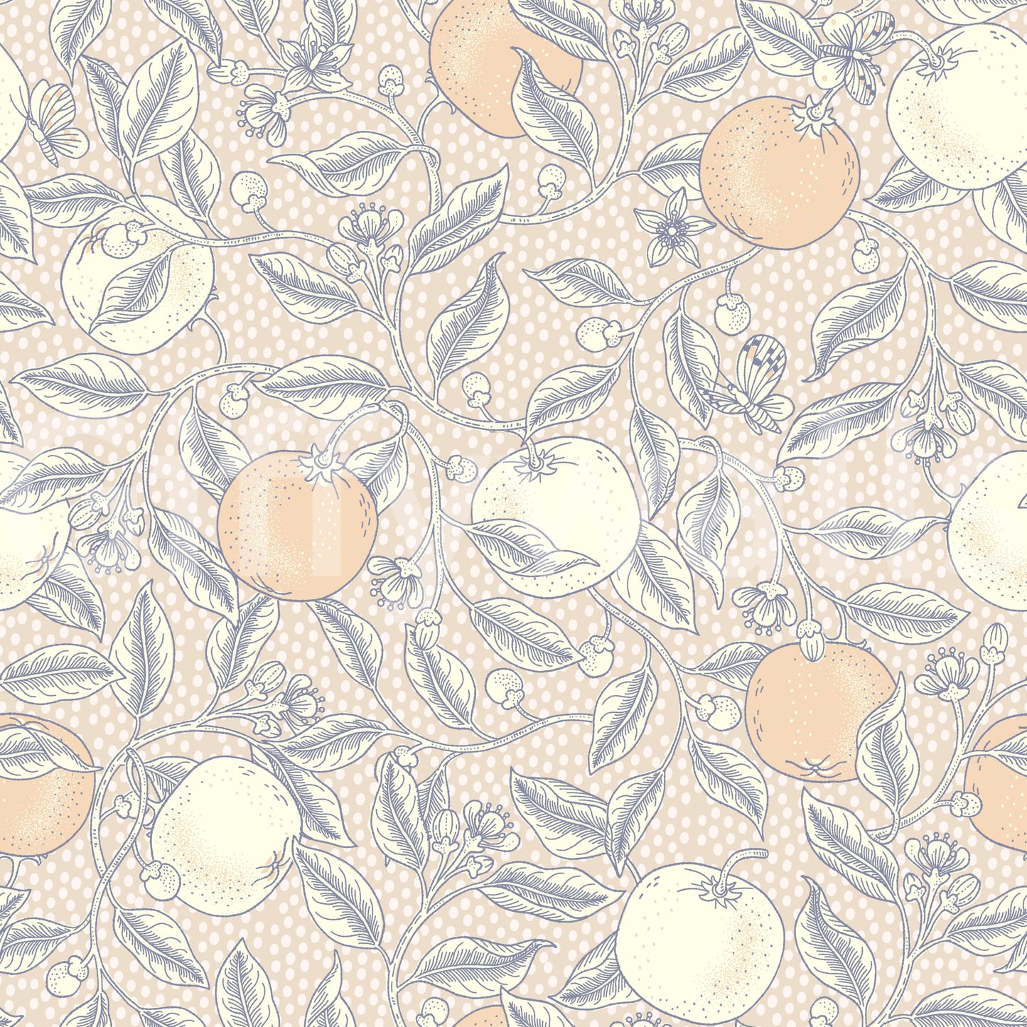 Citrus Squeeze in Neutral Botanica Wallpaper⁠