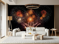 City Light Sparkle Wall Mural featuring a vibrant city skyline illuminated with sparkling lights.