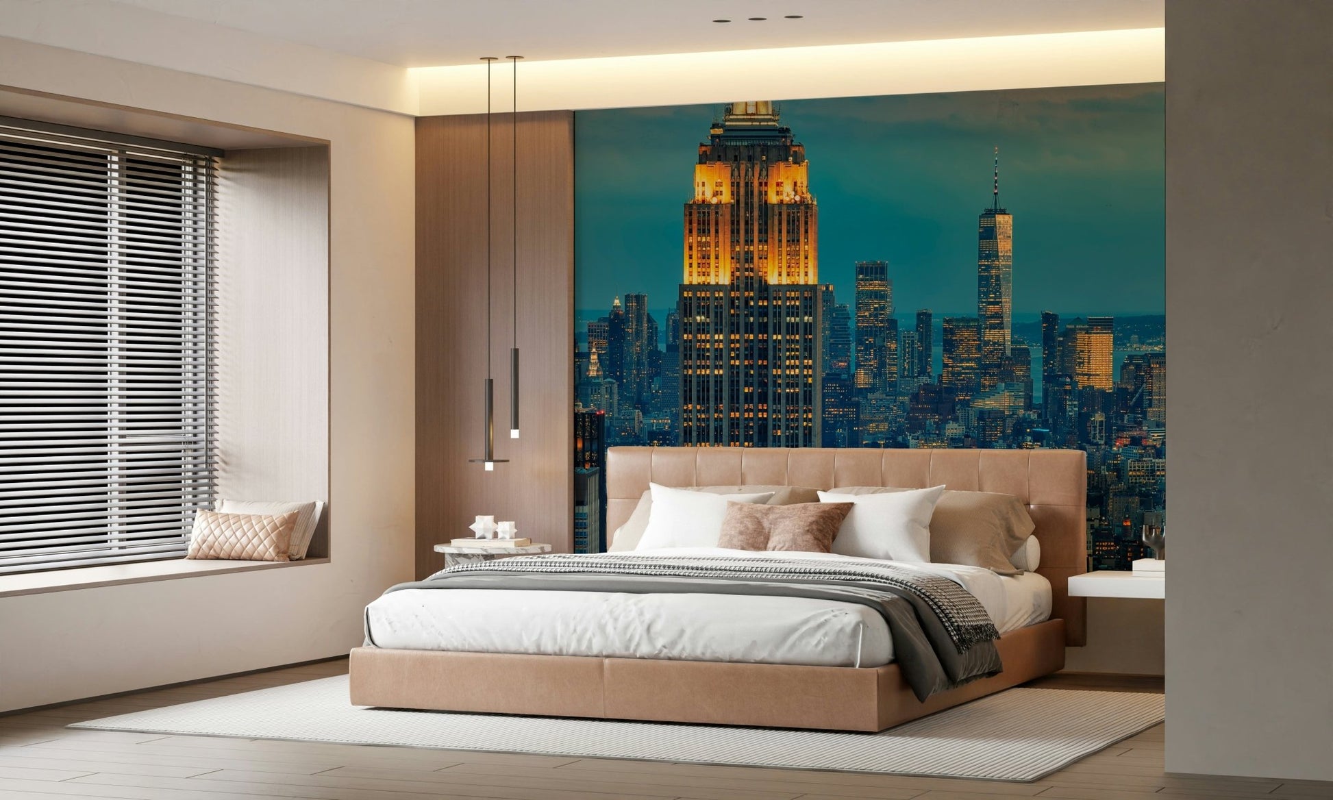 Dusk urban landscape wallpaper for walls New York City