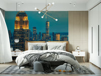Evening metropolitan scenery wallpaper for walls City Lights Dusk