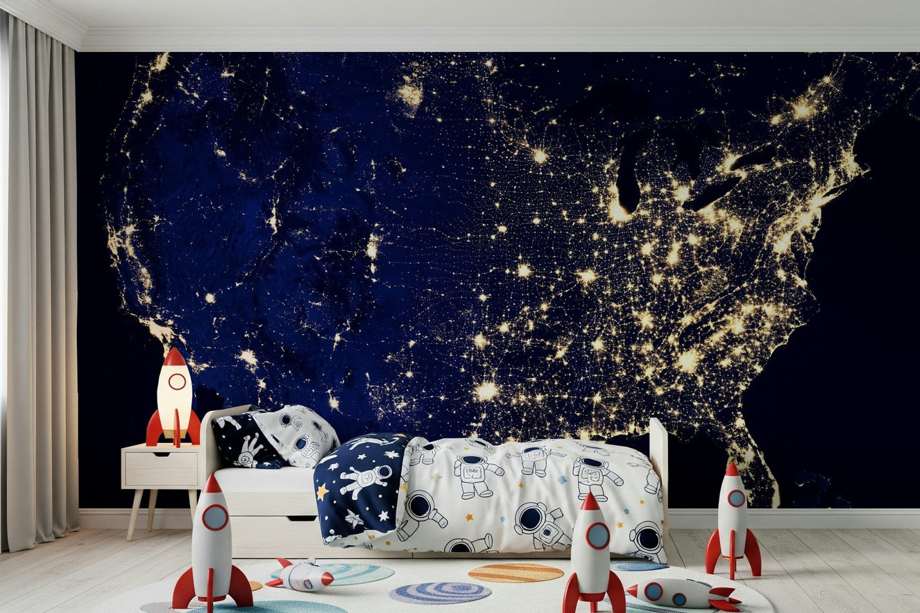 City Lights USA Wall Mural