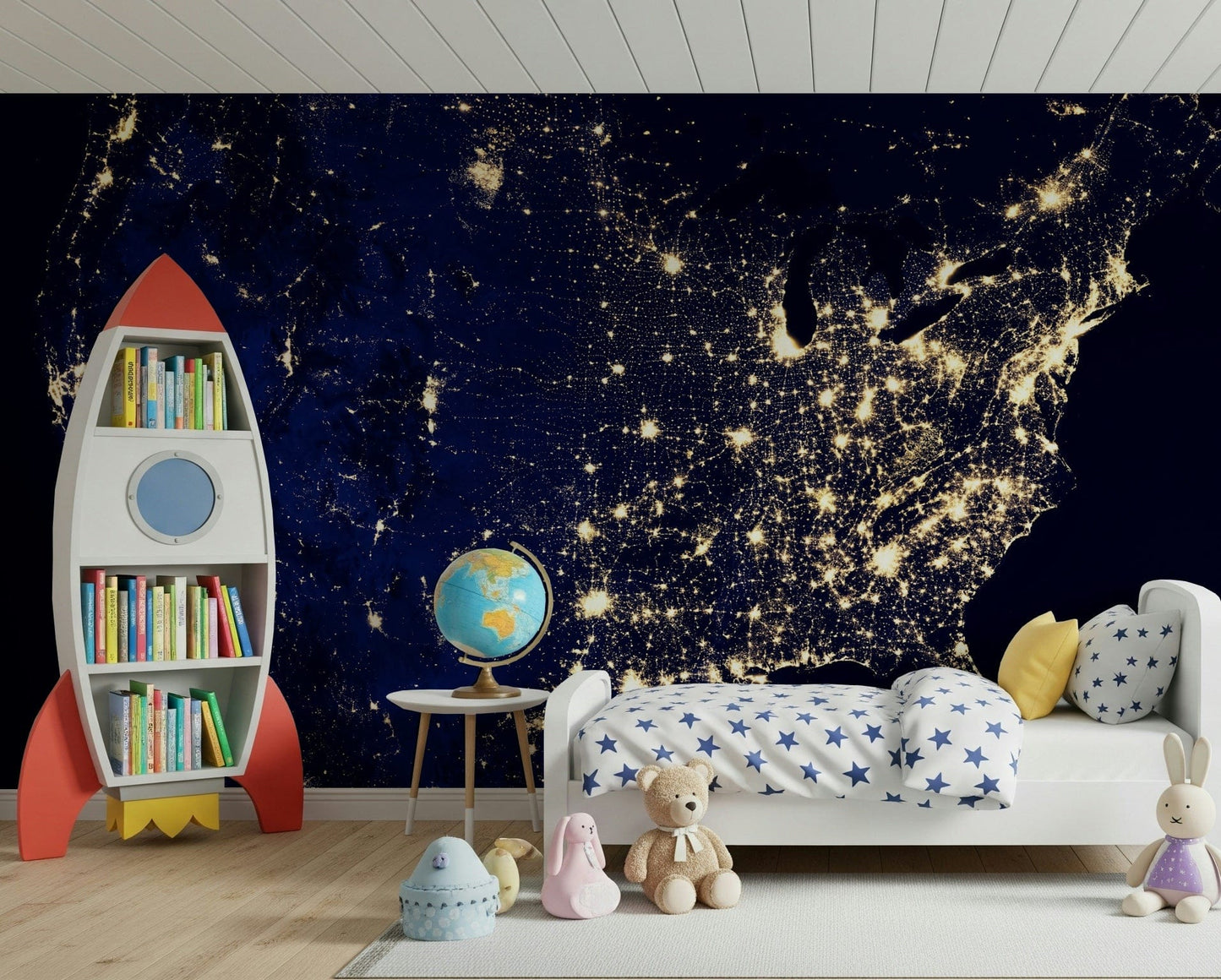 City Lights USA Wall Mural