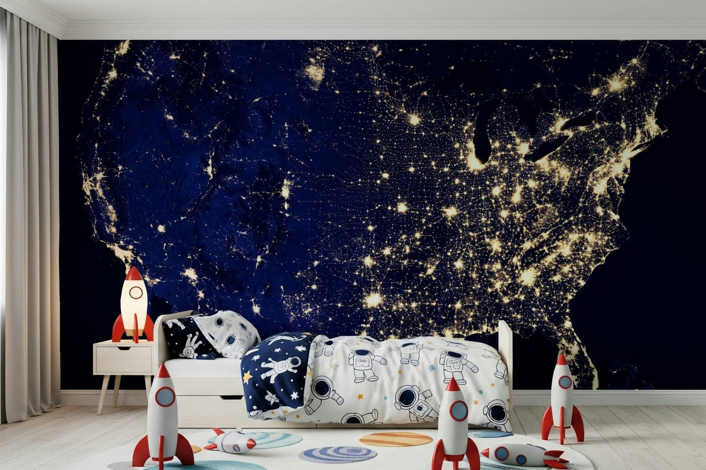 City Lights USA Wall Mural