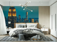 Evening metropolitan scenery wallpaper for walls City Lights Dusk