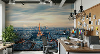 City of Lights Wall Mural on a dining room wall.