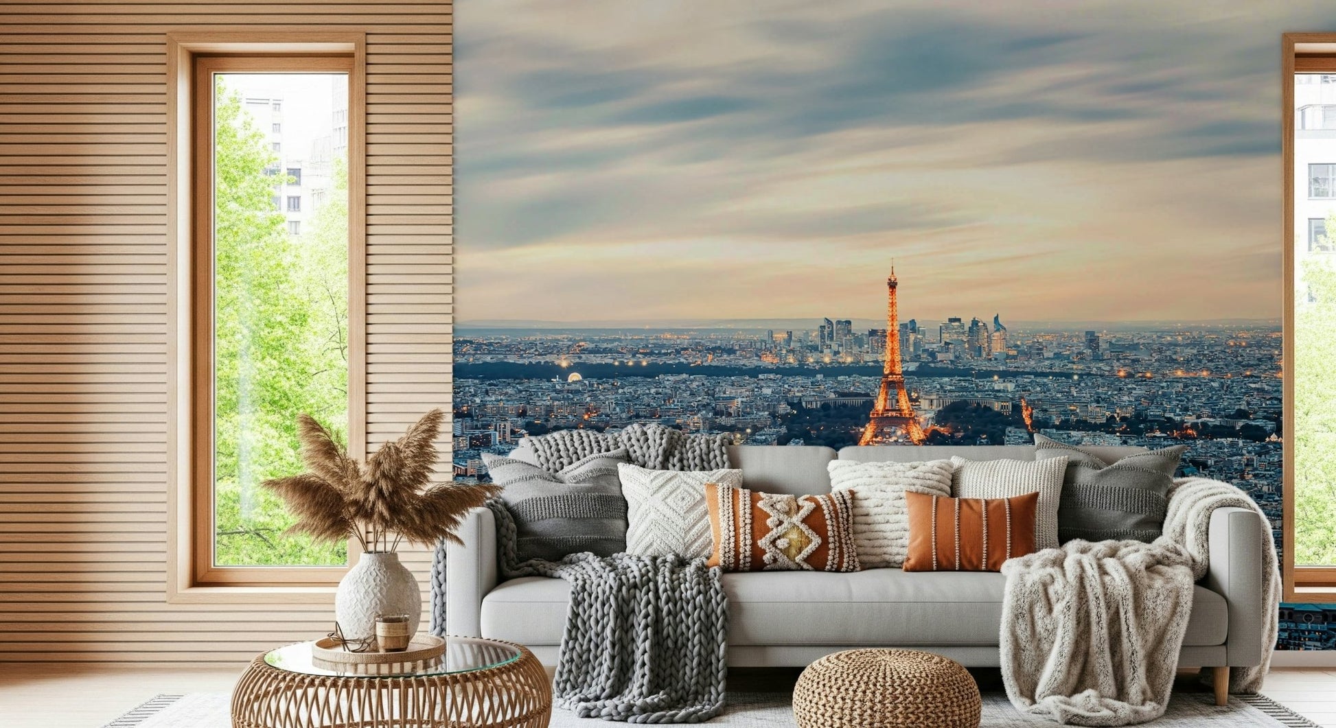 Modern wall decor featuring building lights.point.