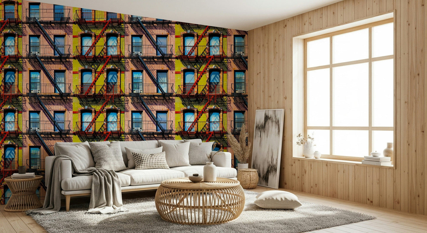 Contemporary cityscape wallpaper capturing the movement and rhythm of urban life.