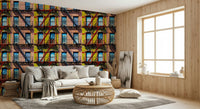 Contemporary cityscape wallpaper capturing the movement and rhythm of urban life.