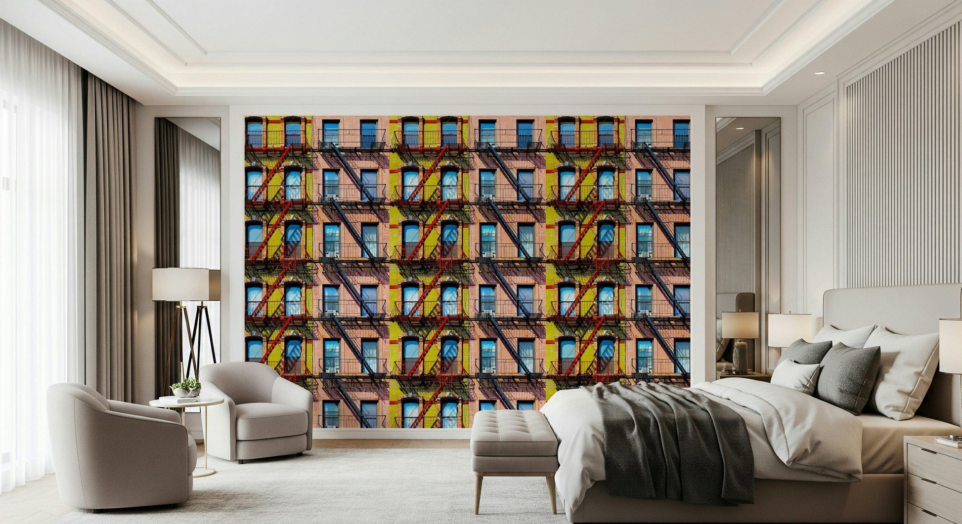 City Rhythm wall covering adding energy and style to living rooms or offices.