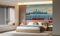 City Skyline View wallpaper for walls Hudson river.